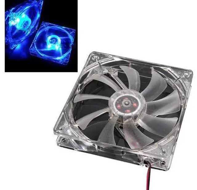 Alt view image 7 of 10 - Quad 4-LED Light Neon Clear 120mm PC Computer Case Cooling Fan Mod Cooling Cooler Silent Case Fan Cooling Fans#T2