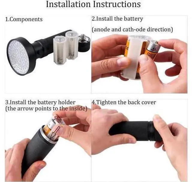 Alt view image 7 of 10 - Black Light Flashlight Super Bright 100 LED Torch Ultraviolet Detector Flashlight for Dog Urine,Pet Stains and Bed Bug
