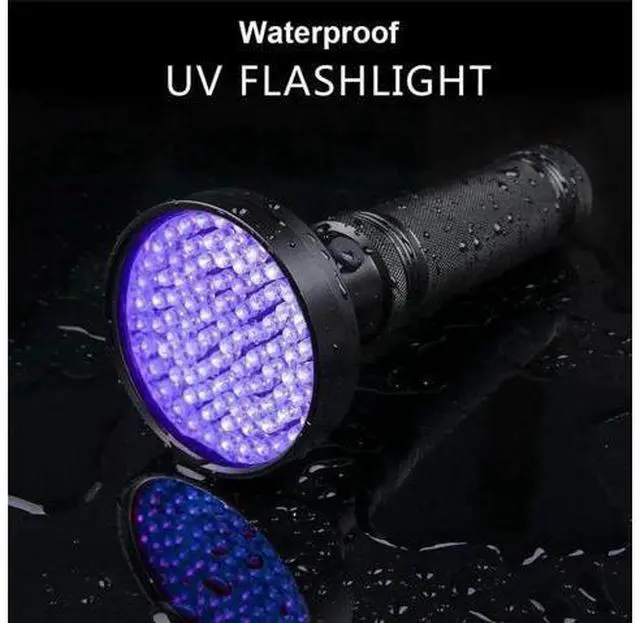 Alt view image 8 of 10 - Black Light Flashlight Super Bright 100 LED Torch Ultraviolet Detector Flashlight for Dog Urine,Pet Stains and Bed Bug