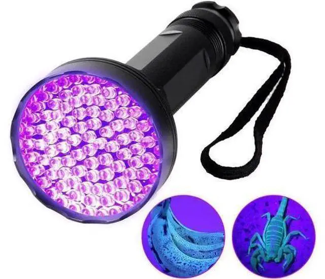 Alt view image 6 of 10 - Black Light Flashlight Super Bright 100 LED Torch Ultraviolet Detector Flashlight for Dog Urine,Pet Stains and Bed Bug