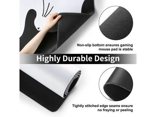 Alt view image 11 of 14 - Keynovo Gaming Mouse Pad Large Mouse Pad Non-Slip 4mm Laptop Gaming Desk Pad Waterproof Desk Pad Office and Home (Hug Cat 35.4x15.7)