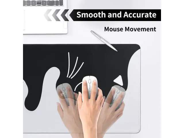 Alt view image 12 of 14 - Keynovo Gaming Mouse Pad Large Mouse Pad Non-Slip 4mm Laptop Gaming Desk Pad Waterproof Desk Pad Office and Home (Hug Cat 35.4x15.7)