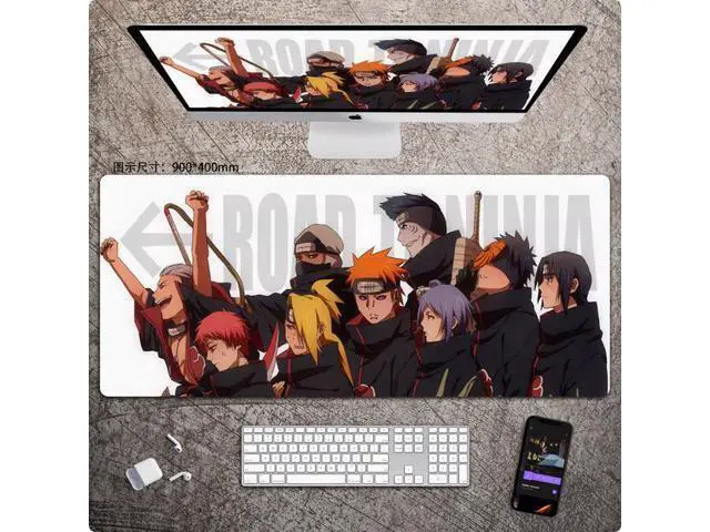 Alt view image 4 of 6 - Anime NARUTO mouse pad Extended Gaming Mouse Pad with Stitched Edges, Large Mouse pad with Non-Slip Rubber Base for Work & Gaming, Office & Home