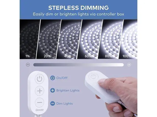 Alt view image 10 of 14 - White LED Strip Lights Upgraded 16.4ft Dimmable LED Light Strip 6500K Bright Daylight White Strong Adhesive 300 LEDs Flexible Tape Lights for Mirror Kitchen Cabinet Bedroom Christmas Decor