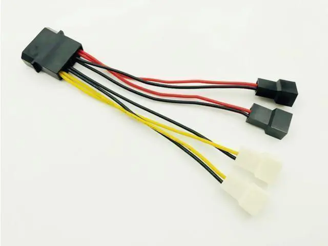 Alt view image 8 of 12 - Computer Cooling Fan Power Cables 4Pin Molex to 3Pin Fan Power Cable Adapter Connector 12v*2/5v*2 for CPU PC Case Fan Cables