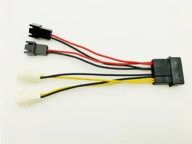Alt view image 9 of 12 - Computer Cooling Fan Power Cables 4Pin Molex to 3Pin Fan Power Cable Adapter Connector 12v*2/5v*2 for CPU PC Case Fan Cables