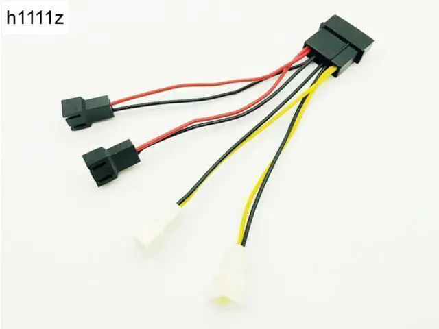Alt view image 10 of 12 - Computer Cooling Fan Power Cables 4Pin Molex to 3Pin Fan Power Cable Adapter Connector 12v*2/5v*2 for CPU PC Case Fan Cables