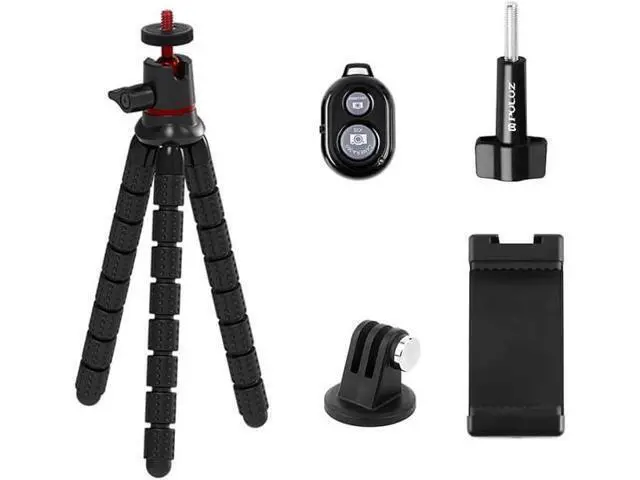 Alt view image 12 of 12 - Portable Phone Tripod with Wireless Remote and Clip Flexible Cell Phone Tripod Stand for Video Recording/Vlogging/Selfie