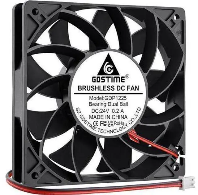 Alt view image 7 of 12 - GDSTIME 24V DC Brushless Cooling Fan, 120mm Case Fan, Dual Ball Bearings 120mm x 120mm x 25mm Cooler Fan