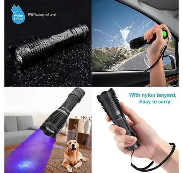 Alt view image 6 of 10 - led flashlight Waterproof Torch T6&UV LED Multi-function flash light use 18650 battery portable Urine Stains tactical light