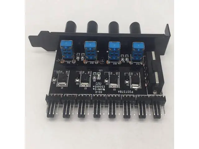 Alt view image 7 of 10 - Pc 8 Channels Fan Hub 4 Knob Cooling Fan Speed Controller For Cpu Case Hdd Vga Pwm Fan Pci Bracket Power By 12V Fan Control