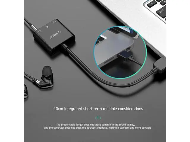 Alt view image 7 of 10 - external sound card Desktop laptop external headset Driver free independent sound card 3-hole output Dual headset