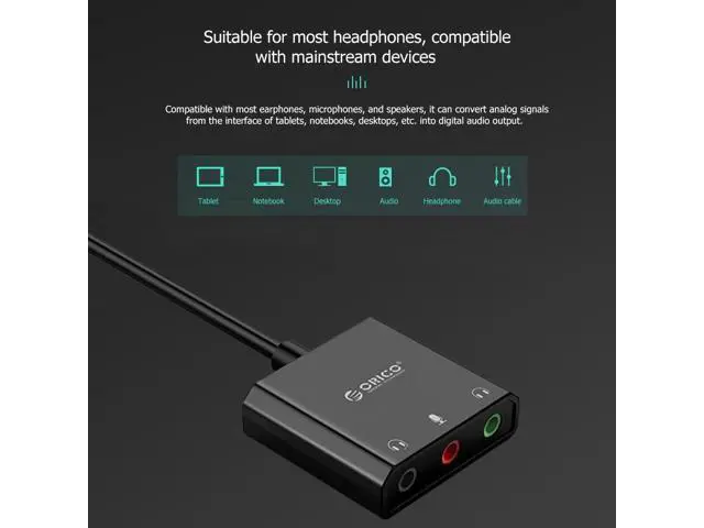 Alt view image 10 of 10 - external sound card Desktop laptop external headset Driver free independent sound card 3-hole output Dual headset