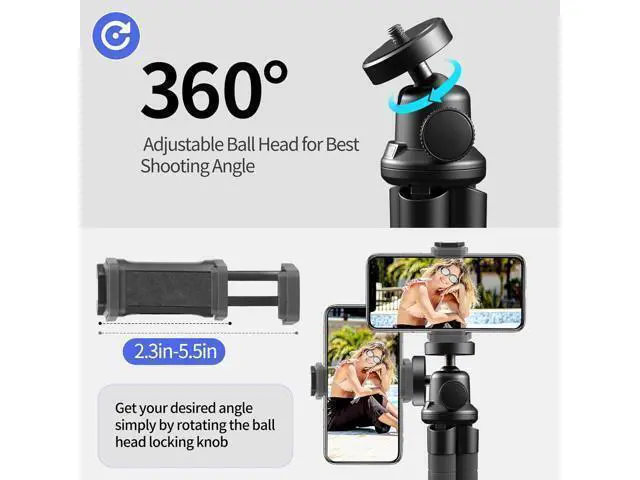 Alt view image 11 of 12 - Phone Tripod Flexible Tripod for iPhone and Android Cell Phone Come with Wireless Remote and Clip for Video Recording/Vlogging/Selfie