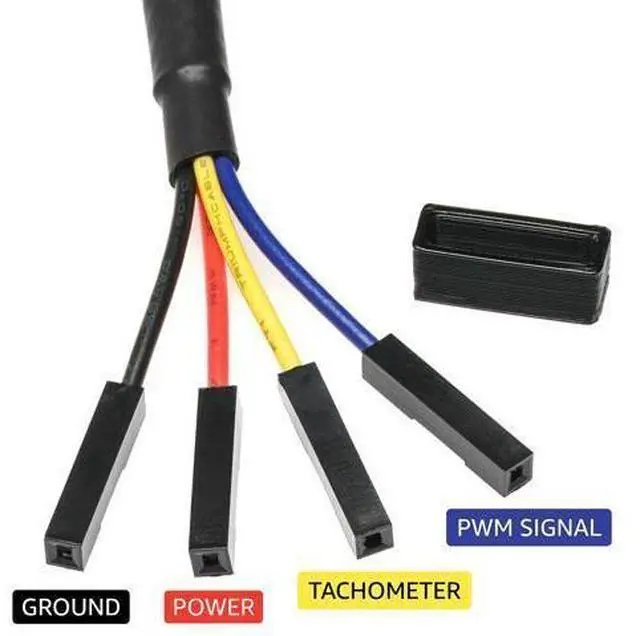 Alt view image 6 of 8 - Vszerda Universal 4-Pin PWM PC Fan Adapter Cable - 6-inch, Black Sleeved - 2.54mm Breakout PC Cooling Fan Adapter for Non-Standard Fan Headers