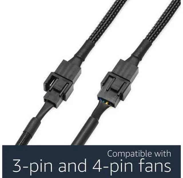 Alt view image 8 of 8 - Vszerda Universal 4-Pin PWM PC Fan Adapter Cable - 6-inch, Black Sleeved - 2.54mm Breakout PC Cooling Fan Adapter for Non-Standard Fan Headers