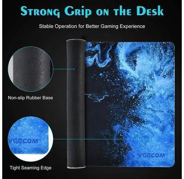 Alt view image 10 of 14 - Gaming Mouse Pad, veecom Blue Large Mouse Pad Gaming 31.5×15.75In, Large Mouse Pads, Long Big Mouse Pad XL Mouse Mat with Non-Slip Base, Extended Keyboard Mouse Pad Desk Pad for Computer (Blue)