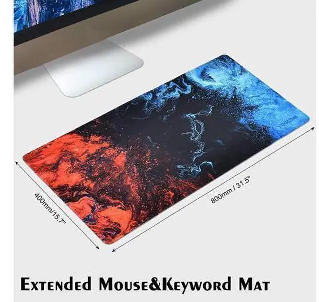Alt view image 12 of 14 - Gaming Mouse Pad, veecom Blue Large Mouse Pad Gaming 31.5×15.75In, Large Mouse Pads, Long Big Mouse Pad XL Mouse Mat with Non-Slip Base, Extended Keyboard Mouse Pad Desk Pad for Computer (Blue)
