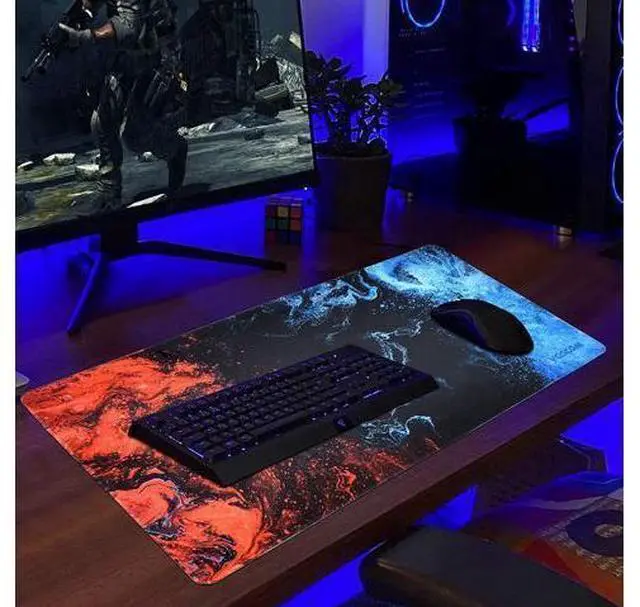 Alt view image 13 of 14 - Gaming Mouse Pad, veecom Blue Large Mouse Pad Gaming 31.5×15.75In, Large Mouse Pads, Long Big Mouse Pad XL Mouse Mat with Non-Slip Base, Extended Keyboard Mouse Pad Desk Pad for Computer (Blue)