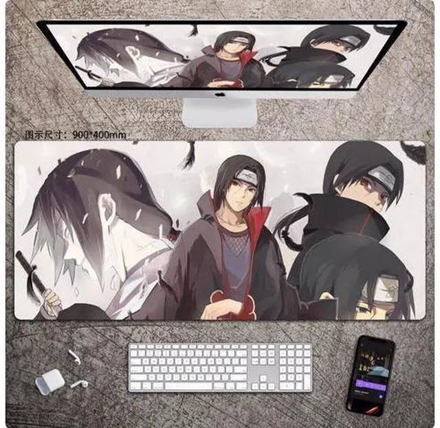 Alt view image 4 of 6 - Anime NARUTO mouse pad Extended Gaming Mouse Pad with Stitched Edges, Large Mouse pad with Non-Slip Rubber Base for Work & Gaming, Office & Home