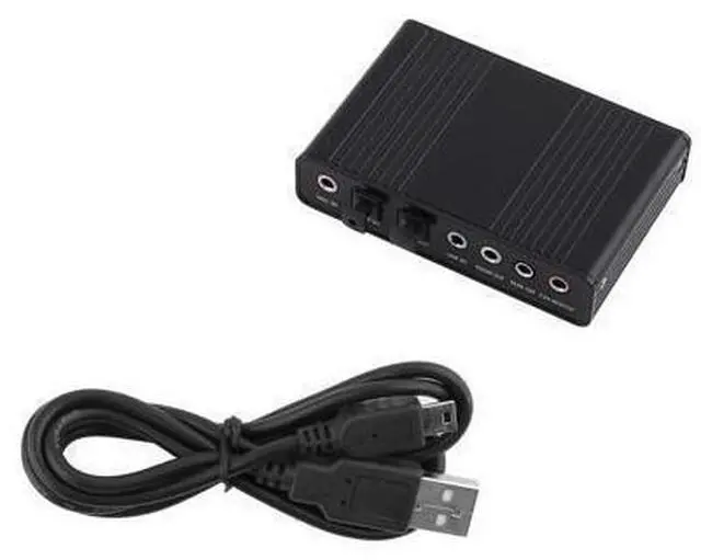 Alt view image 8 of 10 - 5.1 USB Audio Sound Card with SPDIF, External USB Sound Card Adapter for PC Laptop Audio, Support 48/44 KHz Sampling Rate, Black