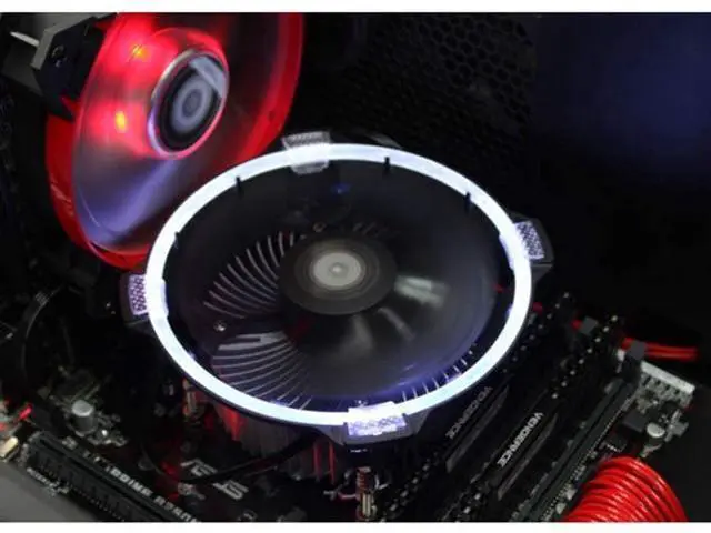 Alt view image 12 of 14 - CPU Cooler Air Cooling Fan Heastink Silent Desktop PC Computer CPU Cooling Fan Cooler Heatsink Radiator 12cm 1000RPM - Blue