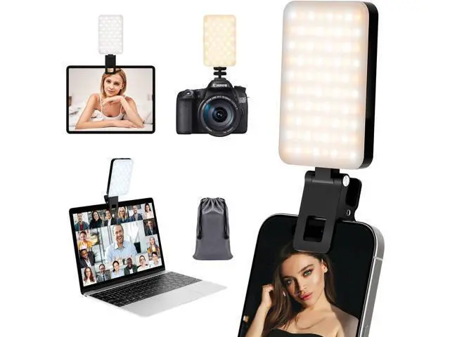 Alt view image 7 of 12 - Selfie Light for Phone Clip On 2000mAh with 80 LEDs & 5 Colors for Phone, Phone Light for Video Recording, Rechargeable Video Light for Phone,Table, Laptop, Makeup, Live Stream, TikTok, Vlog