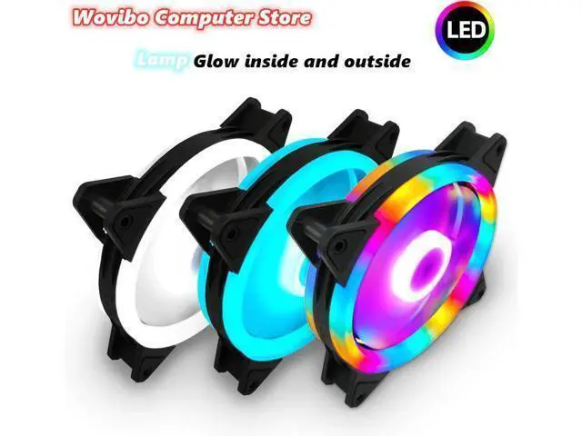 Alt view image 6 of 10 - 120mm Case fan Computer Cooling Cooler fans 3pin Colorful RGB LED Fan Radiator Heatsink for Computer Diy Fluid Bearing Rgb Fan