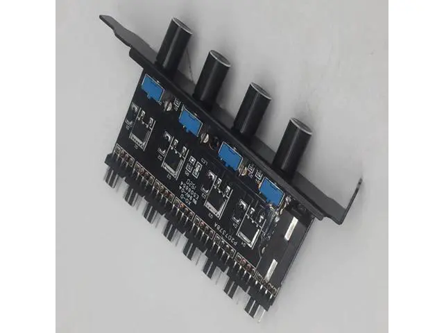 Alt view image 8 of 10 - Pc 8 Channels Fan Hub 4 Knob Cooling Fan Speed Controller For Cpu Case Hdd Vga Pwm Fan Pci Bracket Power By 12V Fan Control
