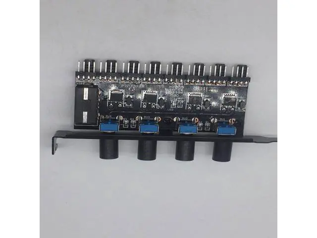 Alt view image 9 of 10 - Pc 8 Channels Fan Hub 4 Knob Cooling Fan Speed Controller For Cpu Case Hdd Vga Pwm Fan Pci Bracket Power By 12V Fan Control