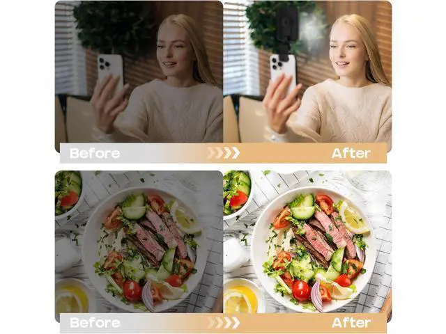 Alt view image 12 of 12 - Selfie Light for Phone Clip On 2000mAh with 80 LEDs & 5 Colors for Phone, Phone Light for Video Recording, Rechargeable Video Light for Phone,Table, Laptop, Makeup, Live Stream, TikTok, Vlog