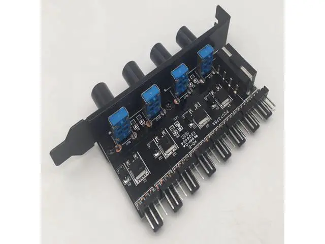 Alt view image 10 of 10 - Pc 8 Channels Fan Hub 4 Knob Cooling Fan Speed Controller For Cpu Case Hdd Vga Pwm Fan Pci Bracket Power By 12V Fan Control