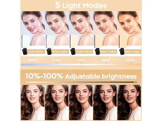 Alt view image 9 of 12 - Selfie Light for Phone Clip On 2000mAh with 80 LEDs & 5 Colors for Phone, Phone Light for Video Recording, Rechargeable Video Light for Phone,Table, Laptop, Makeup, Live Stream, TikTok, Vlog