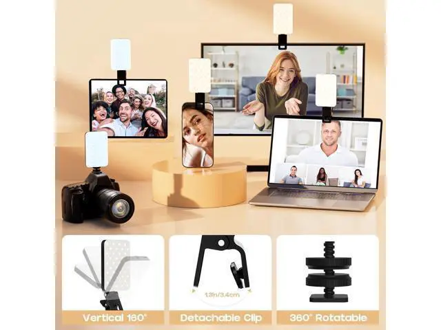 Alt view image 10 of 12 - Selfie Light for Phone Clip On 2000mAh with 80 LEDs & 5 Colors for Phone, Phone Light for Video Recording, Rechargeable Video Light for Phone,Table, Laptop, Makeup, Live Stream, TikTok, Vlog