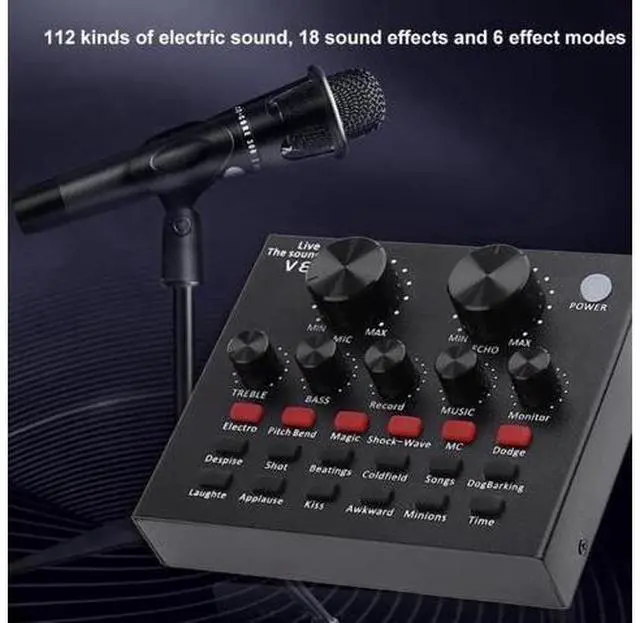 Alt view image 9 of 10 - V8 Audio External USB Sound Card 112 kinds of electric sound+18 kinds of sound effects+6 kinds of effect modes Sound Card