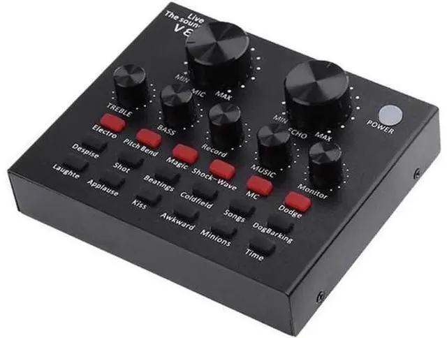 Alt view image 6 of 10 - V8 Audio External USB Sound Card 112 kinds of electric sound+18 kinds of sound effects+6 kinds of effect modes Sound Card