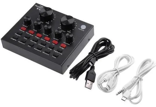Alt view image 7 of 10 - V8 Audio External USB Sound Card 112 kinds of electric sound+18 kinds of sound effects+6 kinds of effect modes Sound Card