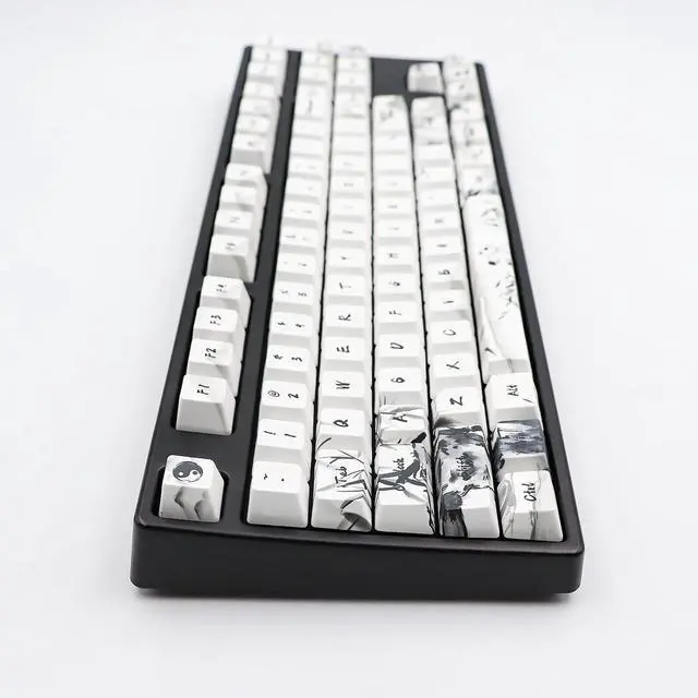 Alt view image 14 of 14 - JSJT Custom Keycaps 110 Key Set Ink Panda Keycaps for Full Sized Keyboard Dye-Sublimation PBT OEM Profile Key Caps for Cherry MX Gateron Switches Mechanical Keyboards