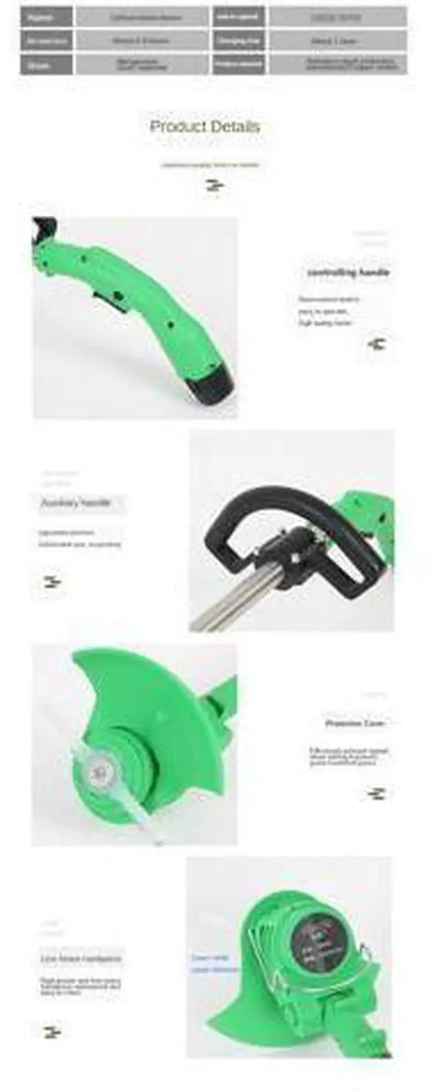 Alt view image 13 of 14 - Rechargeable small lawnmower Household handheld electric lawn mower weeder Lithium lawn mower 42V