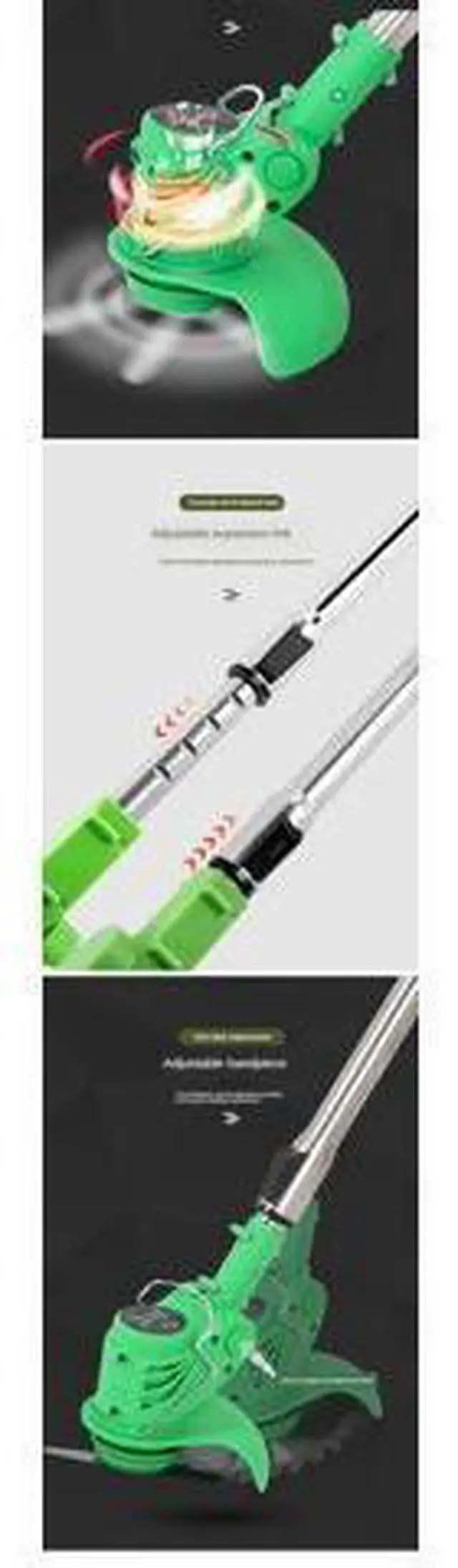 Alt view image 14 of 14 - Rechargeable small lawnmower Household handheld electric lawn mower weeder Lithium lawn mower 42V