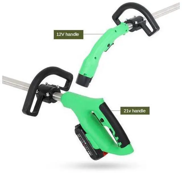Alt view image 9 of 14 - Rechargeable small lawnmower Household handheld electric lawn mower weeder Lithium lawn mower 42V