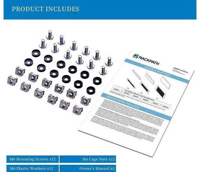 Alt view image 8 of 14 - 4U Blank Rack Mount Panel Spacer with Venting for 19in Server Rack Enclosure or Network Cabinet 2 Pack, Black