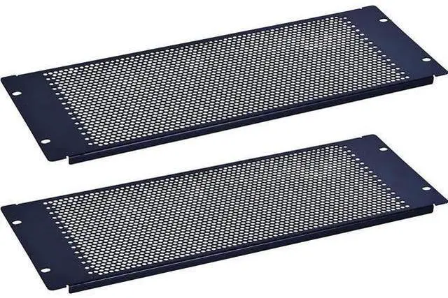 Alt view image 9 of 14 - 4U Blank Rack Mount Panel Spacer with Venting for 19in Server Rack Enclosure or Network Cabinet 2 Pack, Black