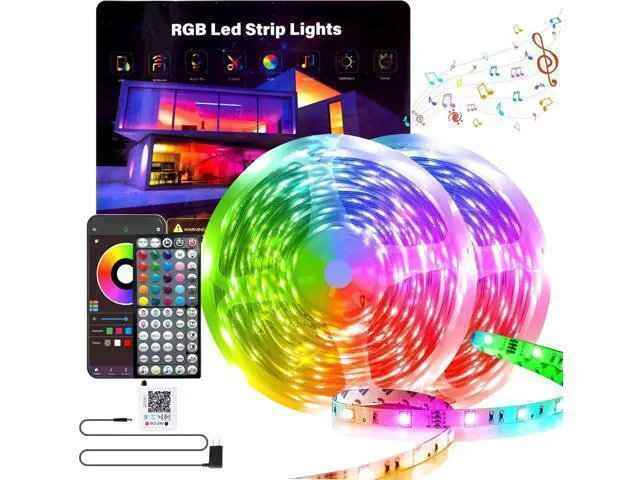 Alt view image 7 of 12 - Led Lights for Bedroom 200FT (2 * 100FT) Color Changing RGB Led Strip Lights with Music Sync Remote and App Control Led Light Strip Indoor Led Lights for Room Home Decor