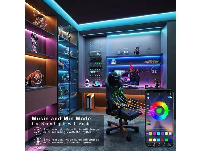 Alt view image 8 of 12 - Led Lights for Bedroom 200FT (2 * 100FT) Color Changing RGB Led Strip Lights with Music Sync Remote and App Control Led Light Strip Indoor Led Lights for Room Home Decor