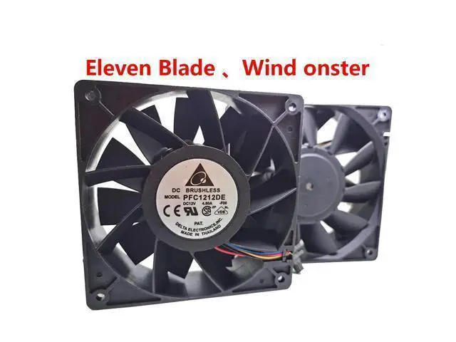 Alt view image 5 of 8 - for delta PFC1212DE PFB1212UHE 120*120*38 mm 12038 1238 12CM DC 12V 4.80A 5500 RPM 252.85 CFM server inverter cooling fan