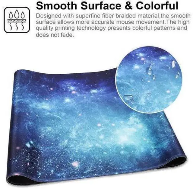 Alt view image 10 of 12 - JVFYI XXL Gaming Mouse Pad 35.4x15.7 Professional Large Mouse Pad & Computer Game Mouse Mat-90x40 Spacebluedot