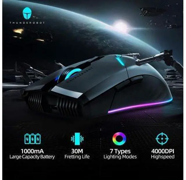 Alt view image 8 of 14 - ThundeRobot ML701 wireless mouse rechargeable gaming mouse gaming dedicated rechargeable computer mouse portable