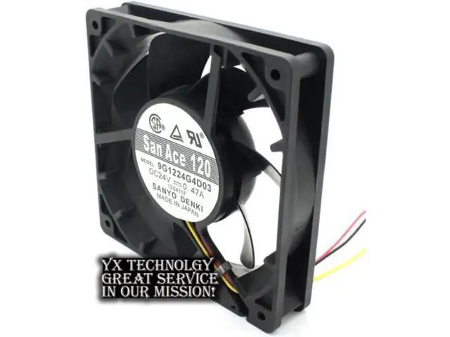Alt view image 6 of 6 - 9G1224G4D03 24V 0.47A 12cm 120mm 12025 3 line converter cooling fan for SANYO 120*120*25mm
