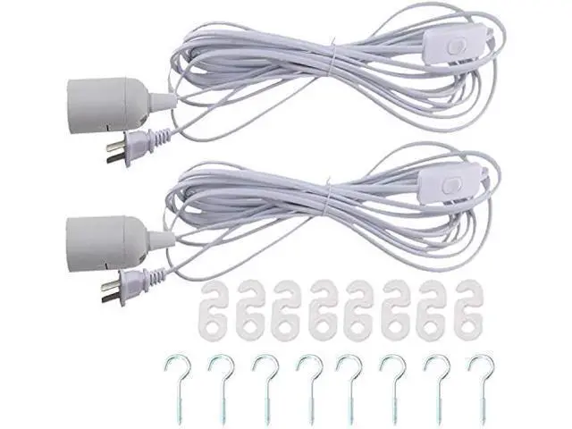 Alt view image 8 of 14 - Rextin 2 pcs E26/E27 LED Light socket 21FT extension cord with On/Off switch and US AC Power Plug Bulb Socket for Pendant Lighting Bulb Lamp in Kitchen Bedroom Restaurant (21ft 2packs)